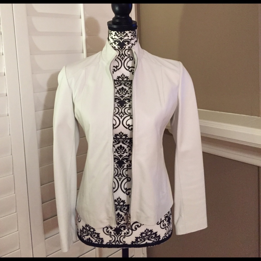 SOLD Italian White Leather Jacket
